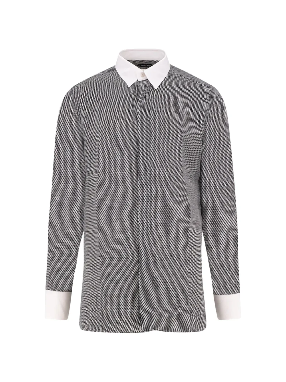 Рубашка с узором и скрытой застежкой Tom Ford, черный
Рубашка с узором и скрытой застежкой Tom Ford, черный