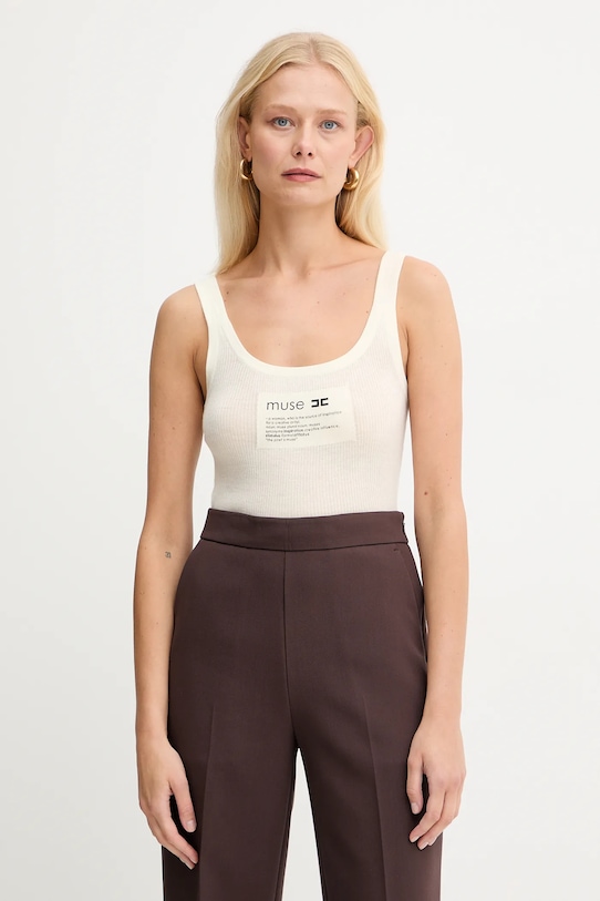 Топ с шерстью Elisabetta Franchi, бежевый
Топ с шерстью Elisabetta Franchi, бежевый