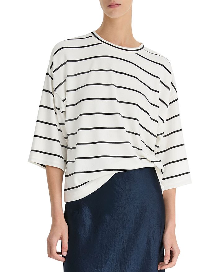 Полосатая футболка с широкими рукавами Vince, белый
Полосатая футболка с широкими рукавами Vince, белый