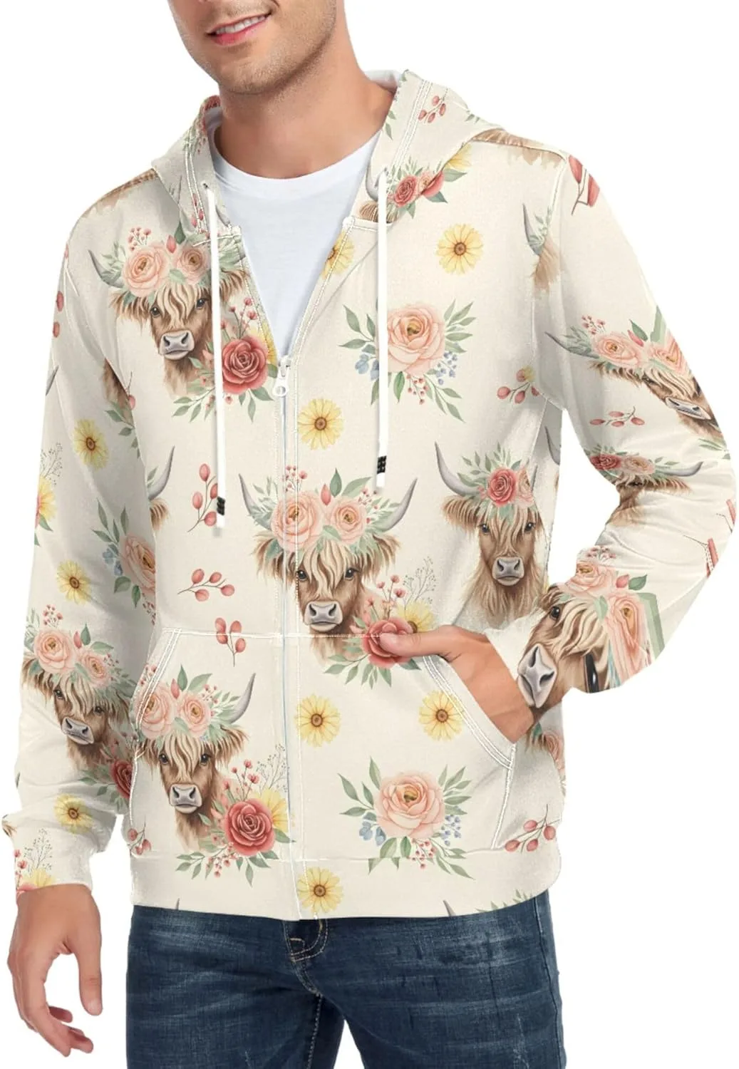 Мужская худи с капюшоном на молнии с принтом и карманом CUPADA
Мужская худи с капюшоном на молнии с принтом и карманом CUPADA