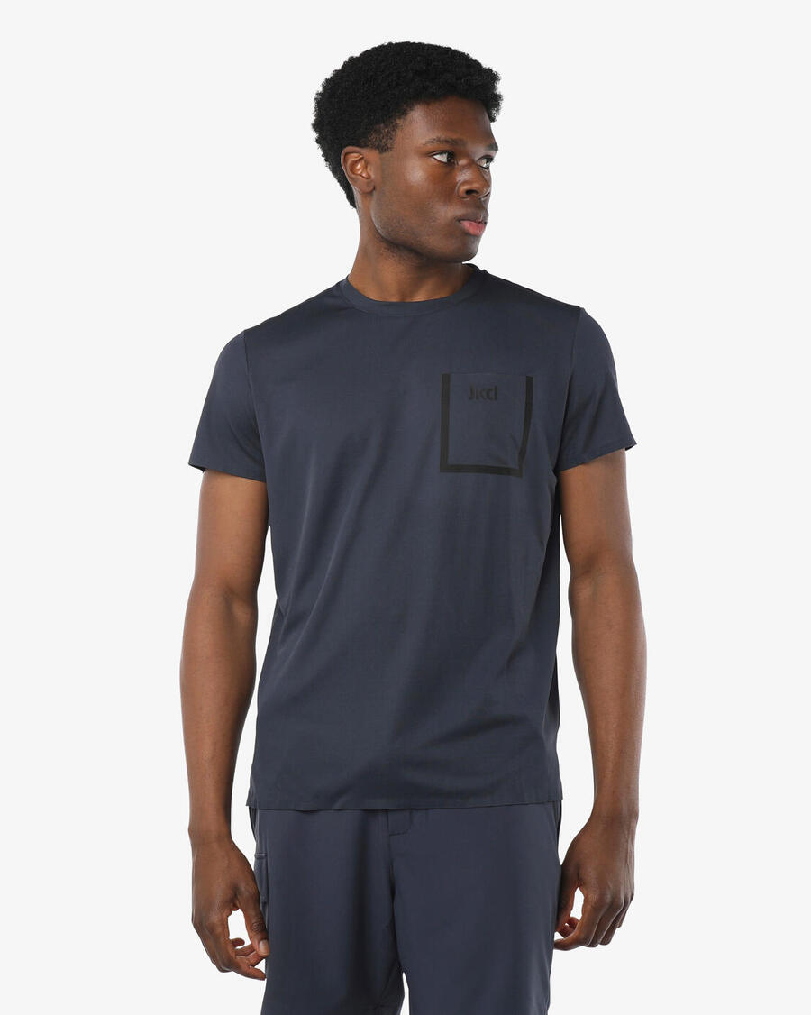 JAKED Мужская темно-синяя синтетическая футболка для фитнеса
JAKED Мужская темно-синяя синтетическая футболка для фитнеса