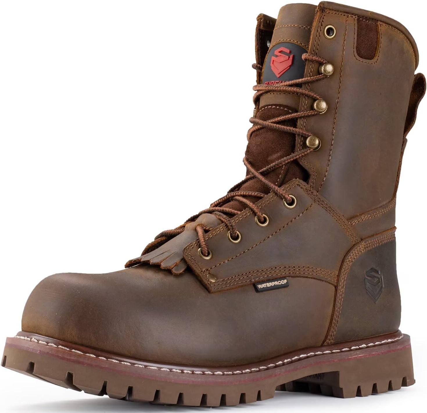 Мужские ботинки SUREWAY 8 с водонепроницаемым стальным носком, повышенной устойчивостью к маслу и скольжению, из толстой цельной кожи, с клиновидной резиновой подошвой, сертифицированные по стандарту EH, коричневый/стальной
Мужские ботинки SUREWAY 8 с водонепроницаемым стальным носком, повышенной устойчивостью к маслу и скольжению, из толстой цельной кожи, с клиновидной резиновой подошвой, сертифицированные по стандарту EH, коричневый/стальной