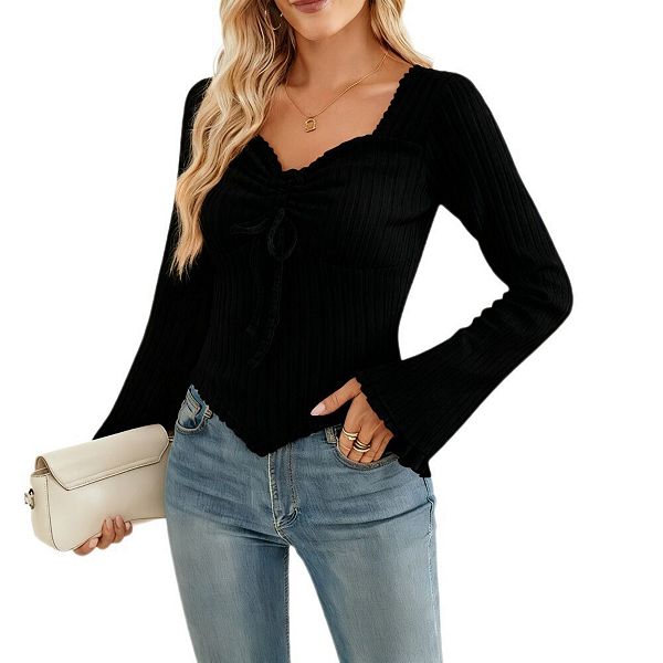 Женская блузка с длинным рукавом и завязками Yesfashion, Black
Женская блузка с длинным рукавом и завязками Yesfashion, Black