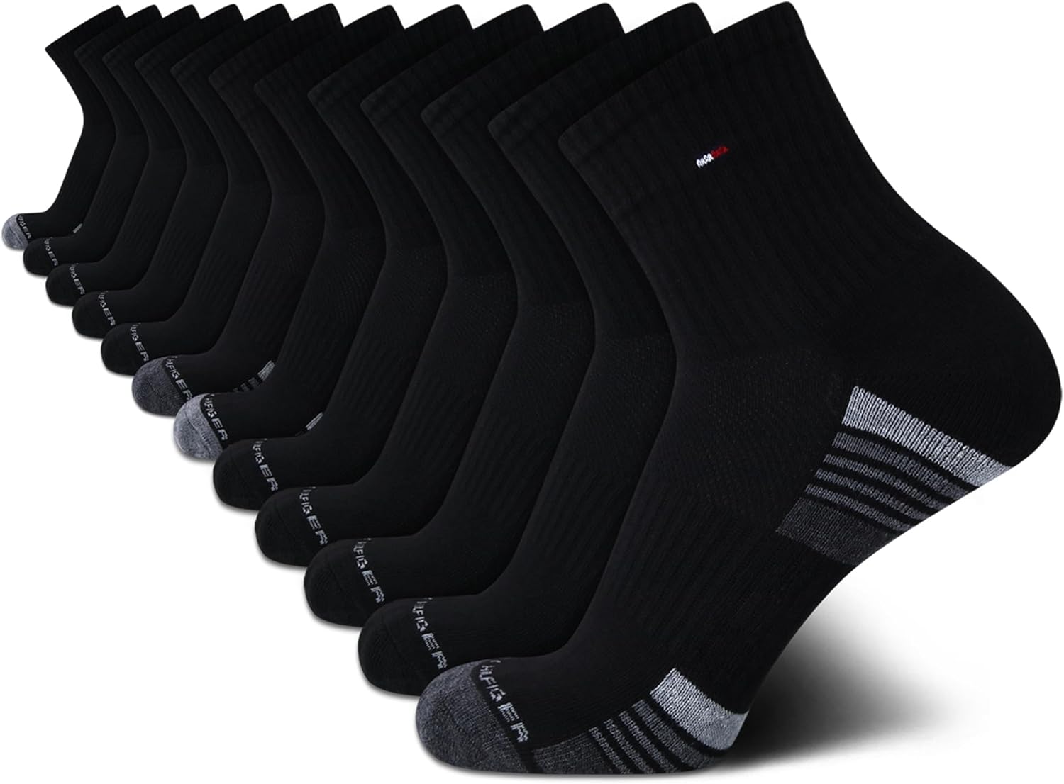 Мужские носки Tommy Hilfiger Quarter - 12 пар спортивных носков средней длины с эластичной амортизацией для мужчин (размеры: 7-12), Black Multi Stripes
Мужские носки Tommy Hilfiger Quarter - 12 пар спортивных носков средней длины с эластичной амортизацией для мужчин (размеры: 7-12), Black Multi Stripes