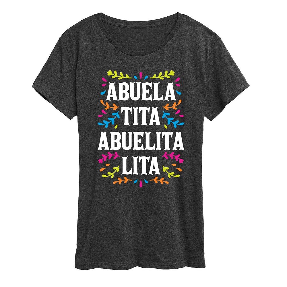 Женская футболка с рисунком Abuela Names Licensed Character, цвет Heather Charcoal
Женская футболка с рисунком Abuela Names Licensed Character, цвет Heather Charcoal