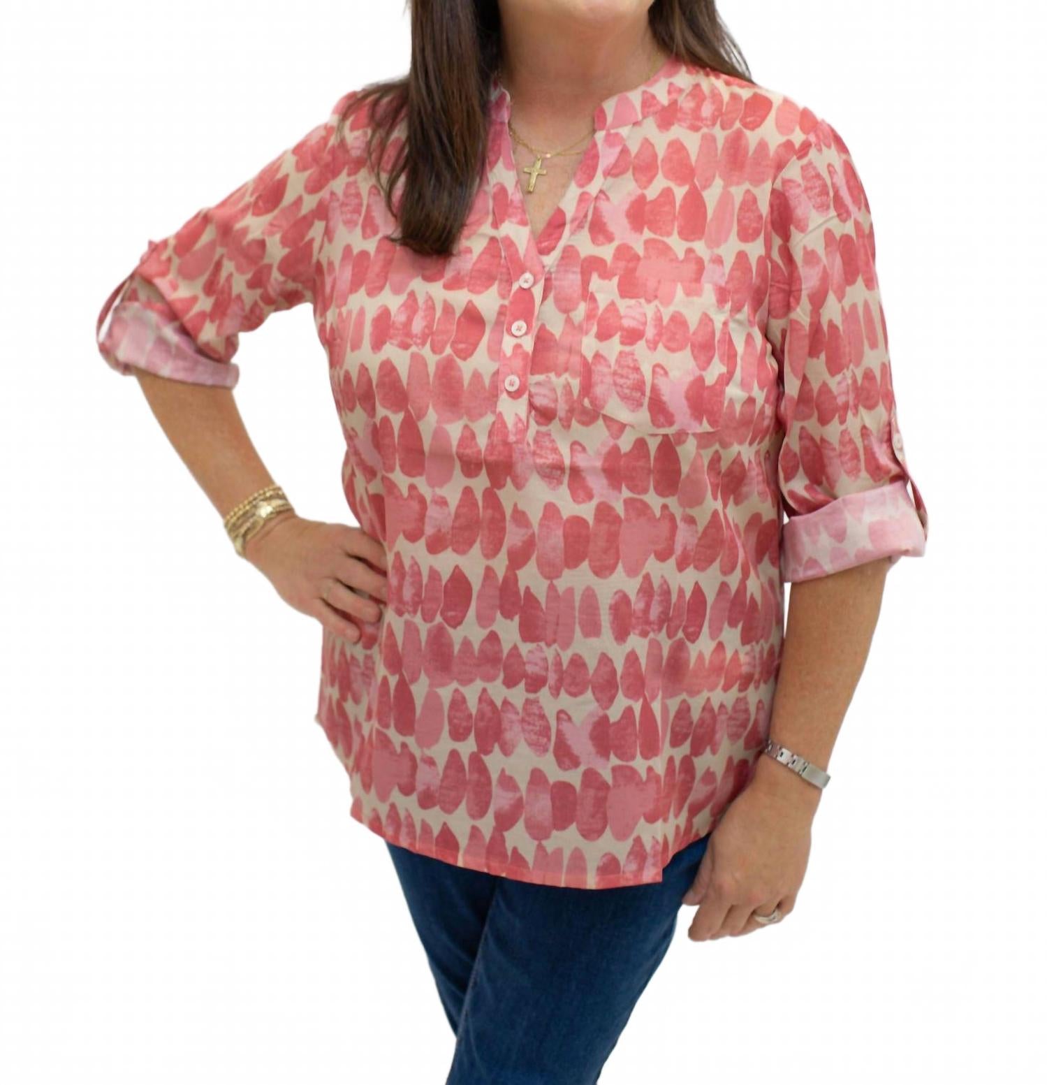 Женский топ с принтом капель в розовом цвете CHARLIE B
Женский топ с принтом капель в розовом цвете CHARLIE B