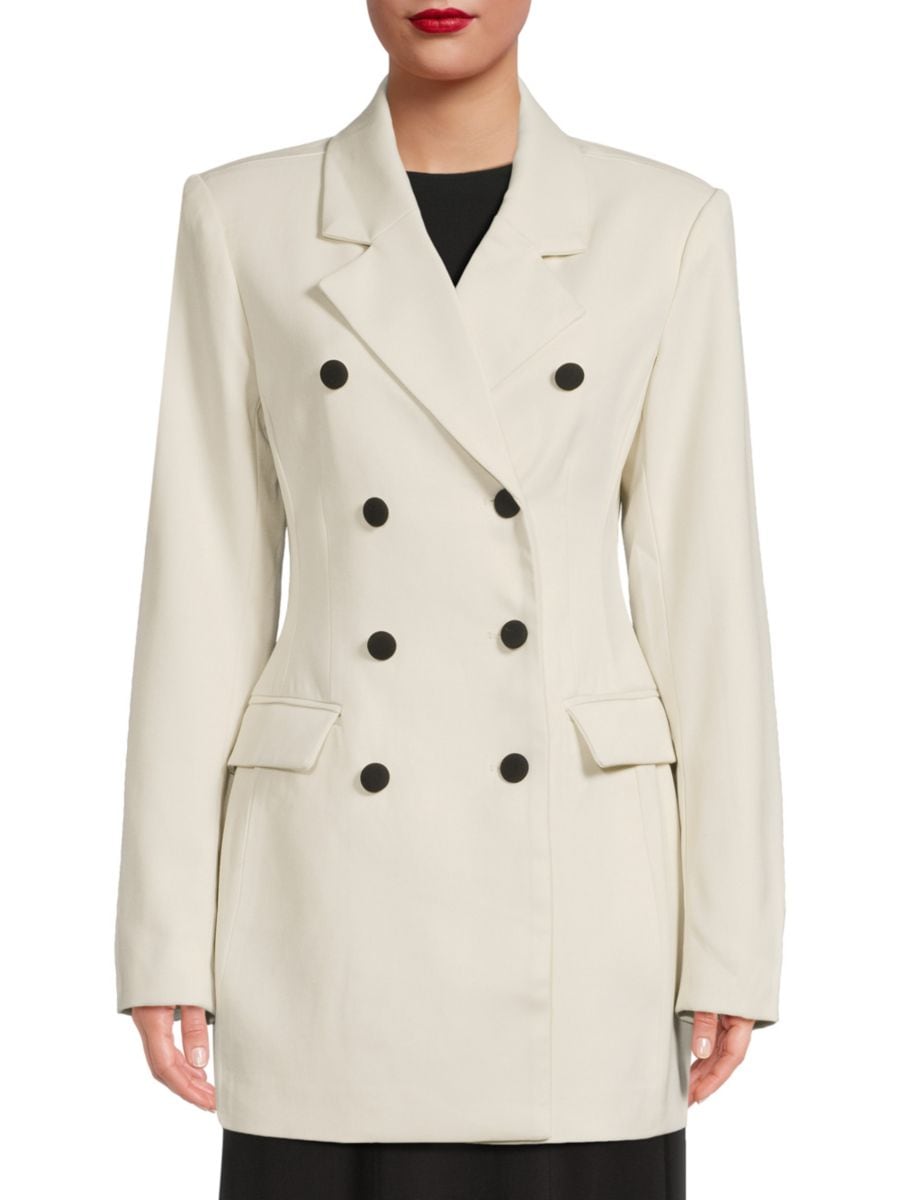 Пиджак из смесовой шерсти с баской WeWoreWhat, слоновая кость
Пиджак из смесовой шерсти с баской WeWoreWhat, слоновая кость