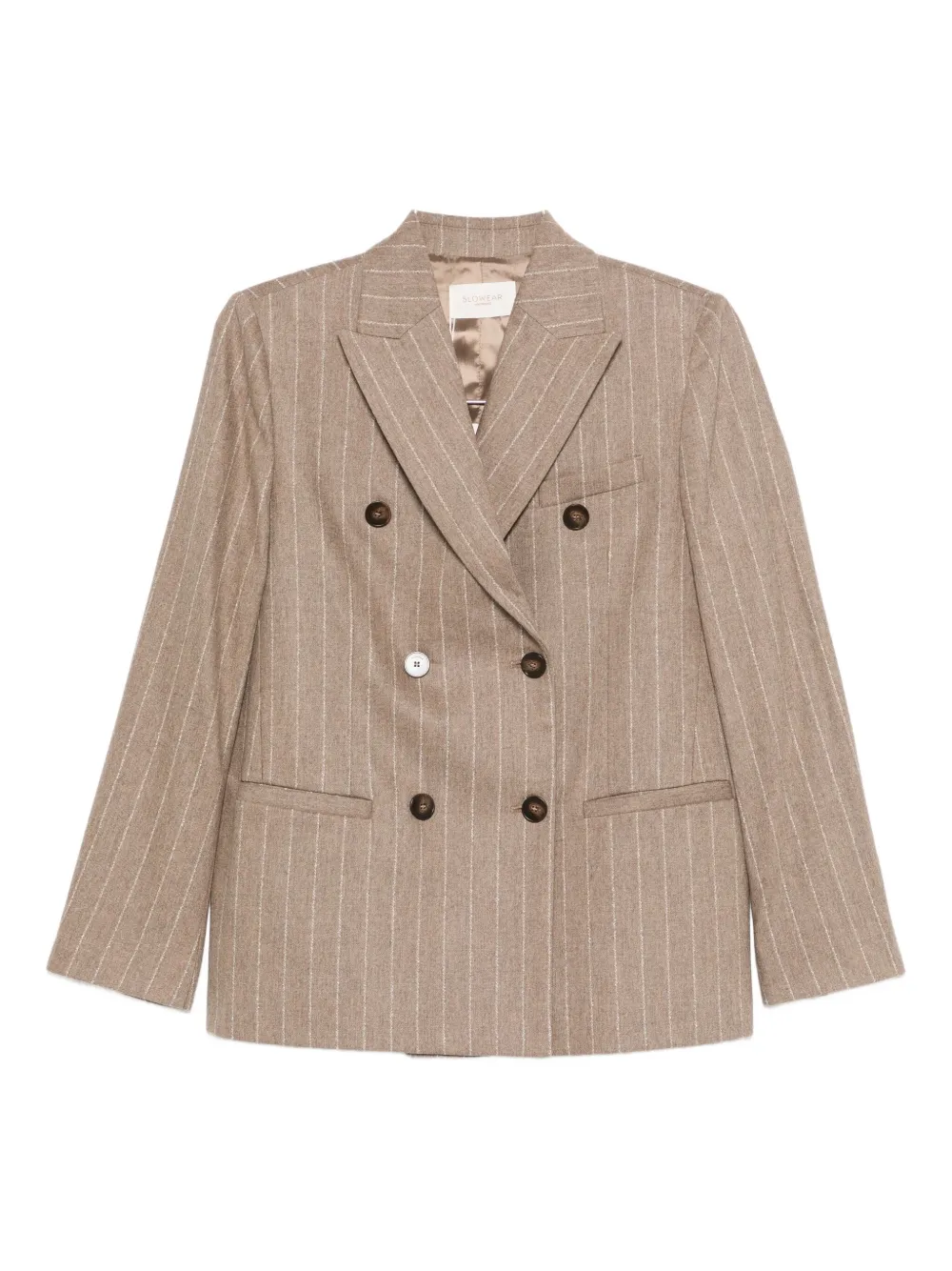 Двубортный пиджак с принтом в тонкую полоску Incotex, нейтральный
Двубортный пиджак с принтом в тонкую полоску Incotex, нейтральный