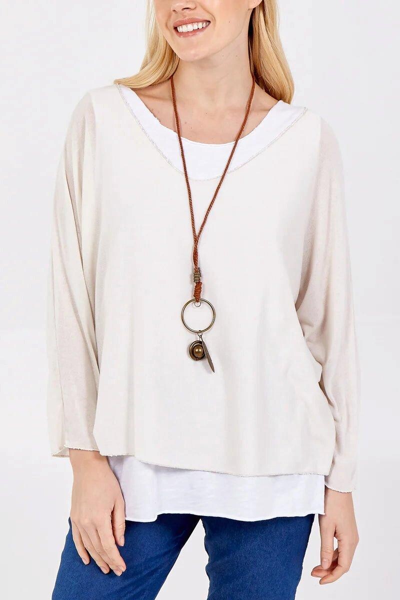 Многослойная блузка оверсайз с длинными рукавами и колье HOXTON GAL, бежевый
Многослойная блузка оверсайз с длинными рукавами и колье HOXTON GAL, бежевый