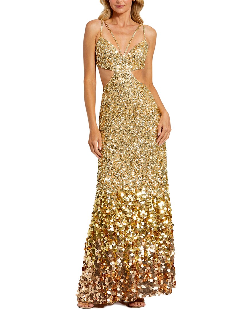 Платье Mac Duggal с тонкими бретелями и вырезами, золотой
Платье Mac Duggal с тонкими бретелями и вырезами, золотой