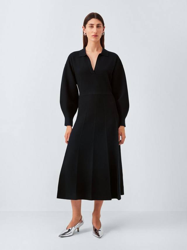 Компактное трикотажное платье миди с v-образным воротником и плиссированной юбкой John Lewis, Black
Компактное трикотажное платье миди с v-образным воротником и плиссированной юбкой John Lewis, Black