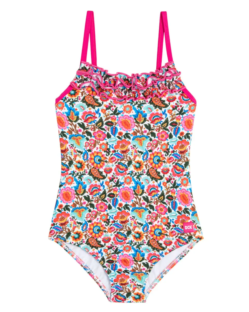 Цветочный купальник для девочки с рюшами в области декольте DOLORES CORTÉS, многоцветный
Цветочный купальник для девочки с рюшами в области декольте DOLORES CORTÉS, многоцветный