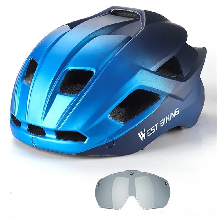 WEST BIKING Велосипедный шлем со встроенными магнитными очками, светло-голубой
WEST BIKING Велосипедный шлем со встроенными магнитными очками, светло-голубой
