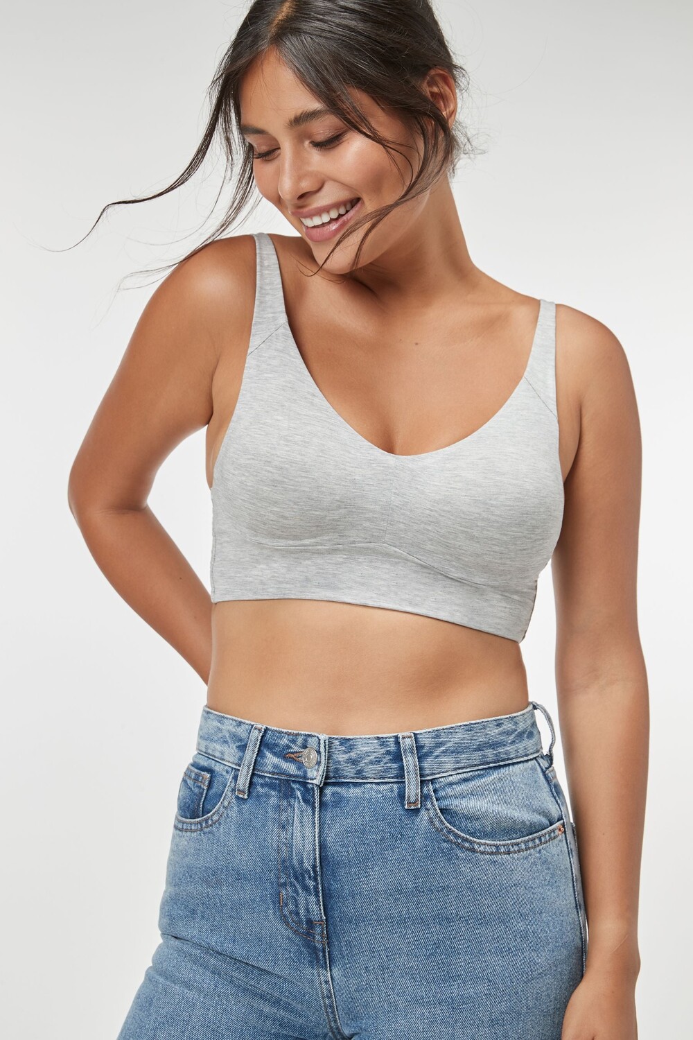 Удлиненный бюстгальтер Forever Comfort без косточек Next, серый 
Удлиненный бюстгальтер Forever Comfort без косточек Next, серый