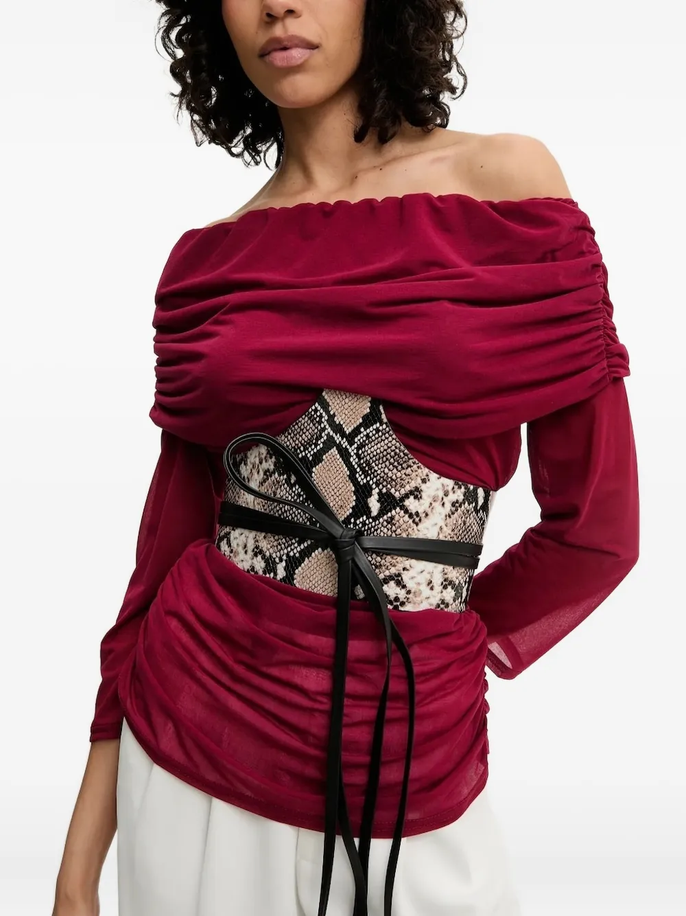 Пояс-корсет со змеиным принтом IRO, коричневый
Пояс-корсет со змеиным принтом IRO, коричневый