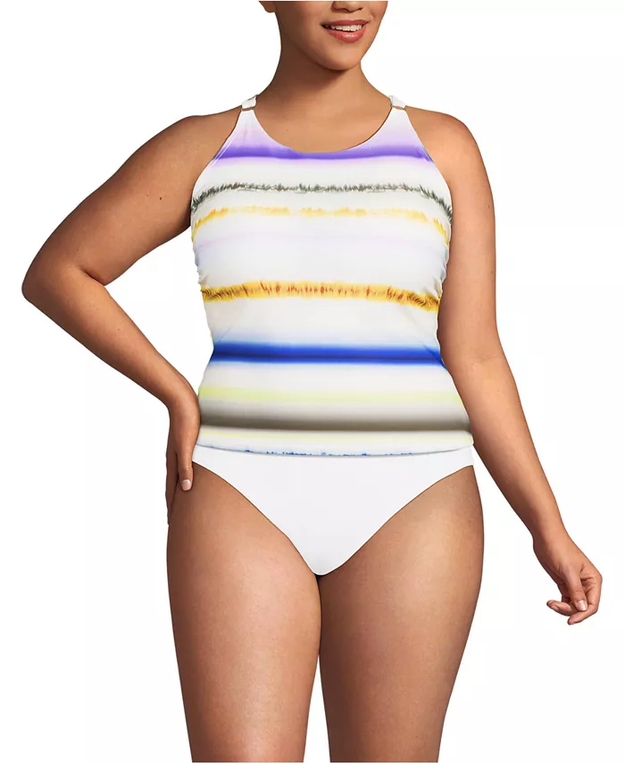 Купальник-топ танкини Plus Size с высоким горлом и ремешками на спине без затяжек Lands' End, белый
Купальник-топ танкини Plus Size с высоким горлом и ремешками на спине без затяжек Lands' End, белый