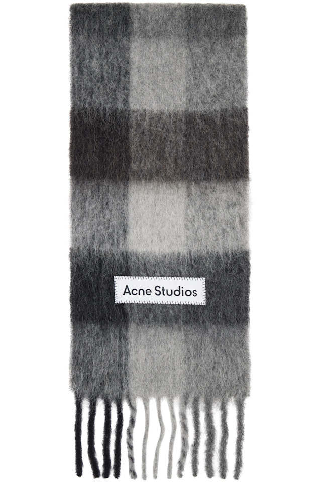 Acne Studios Серый клетчатый шарф из мохера
Acne Studios Серый клетчатый шарф из мохера