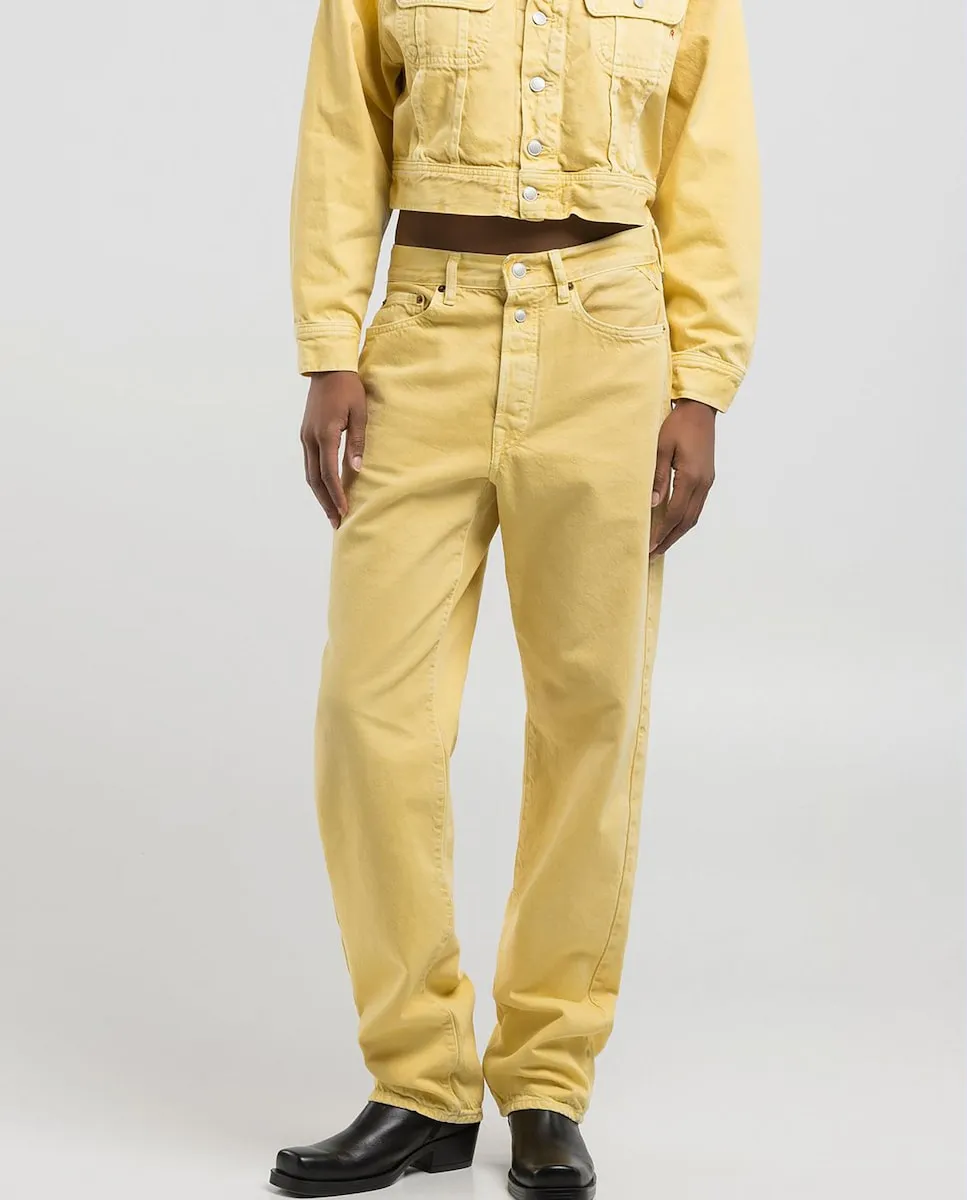 Женские прямые хлопковые джинсы с карманами Replay, жёлтый
Женские прямые хлопковые джинсы с карманами Replay, жёлтый