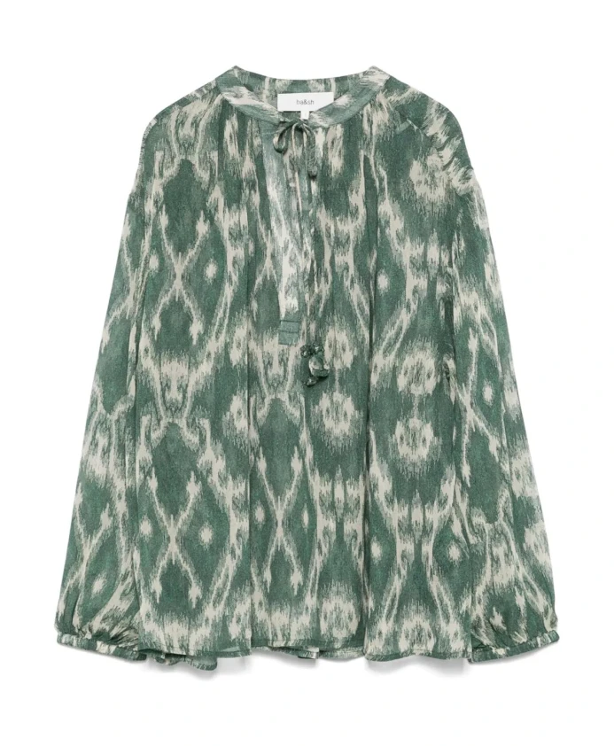 Блузка цвета хаки с принтом Ba&Sh, зеленый
Блузка цвета хаки с принтом Ba&Sh, зеленый