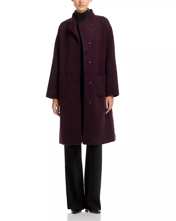 Шерстяное пальто с высоким воротником Eileen Fisher, фиолетовый
Шерстяное пальто с высоким воротником Eileen Fisher, фиолетовый