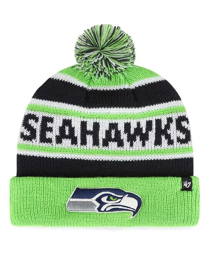 Big Boys College темно-синяя и неоново-зеленая вязаная шапка Seattle Seahawks Hangtime с манжетами и помпоном '47 Brand
Big Boys College темно-синяя и неоново-зеленая вязаная шапка Seattle Seahawks Hangtime с манжетами и помпоном '47 Brand