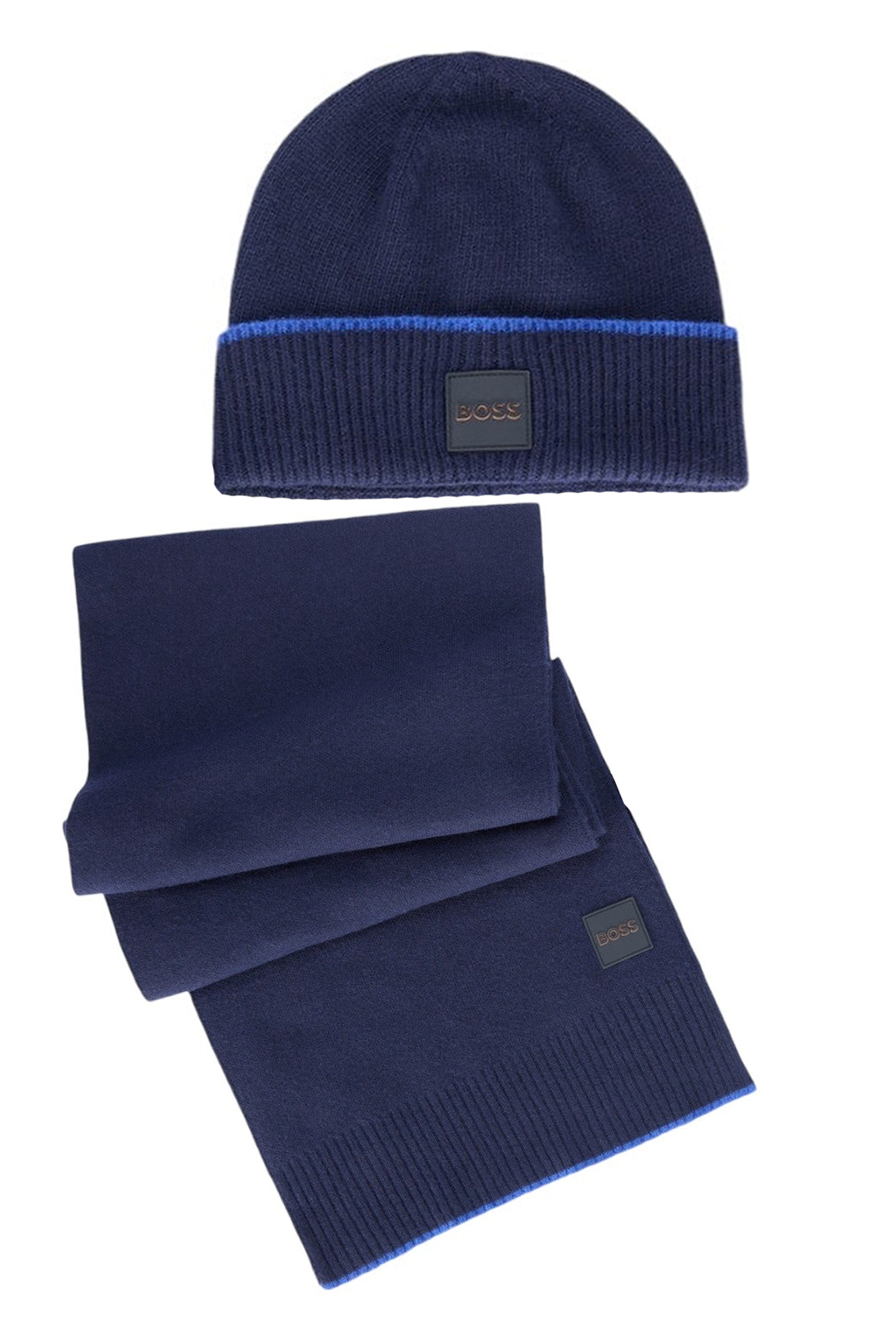 Мужская шапка Boss вязаная с шарфом, синий
Мужская шапка Boss вязаная с шарфом, синий