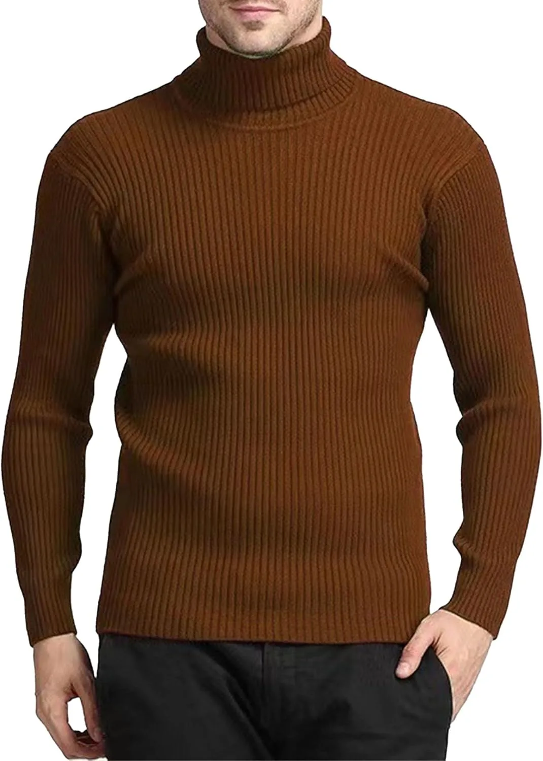 Мужской свитер slim fit с ребристым воротником-водолазкой
Мужской свитер slim fit с ребристым воротником-водолазкой