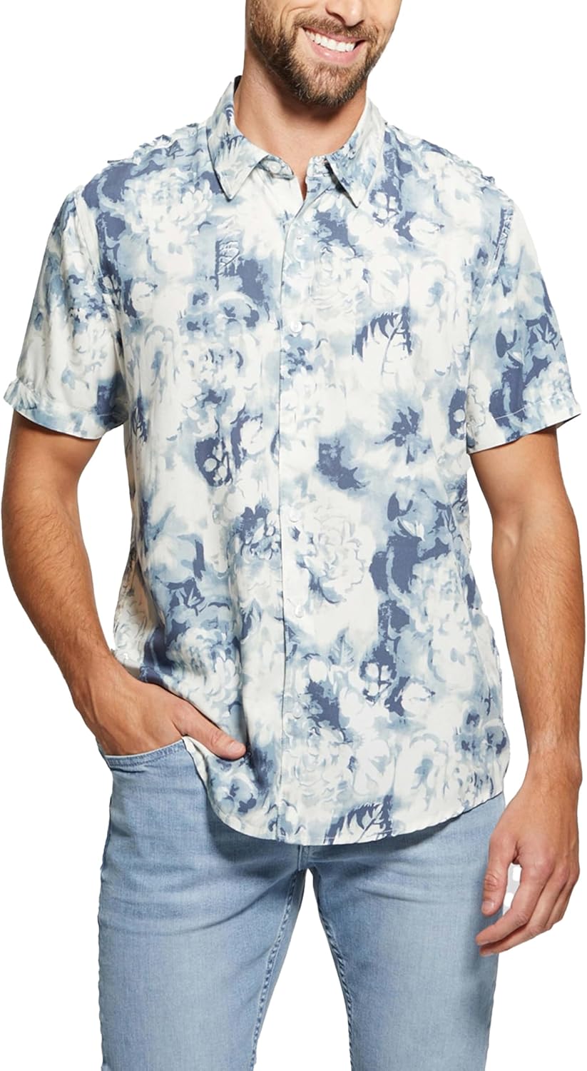 GUESS Мужская Короткая Рукав Wayco Sateen Флорал Рубашка, Flowing Floral Blue
GUESS Мужская Короткая Рукав Wayco Sateen Флорал Рубашка, Flowing Floral Blue