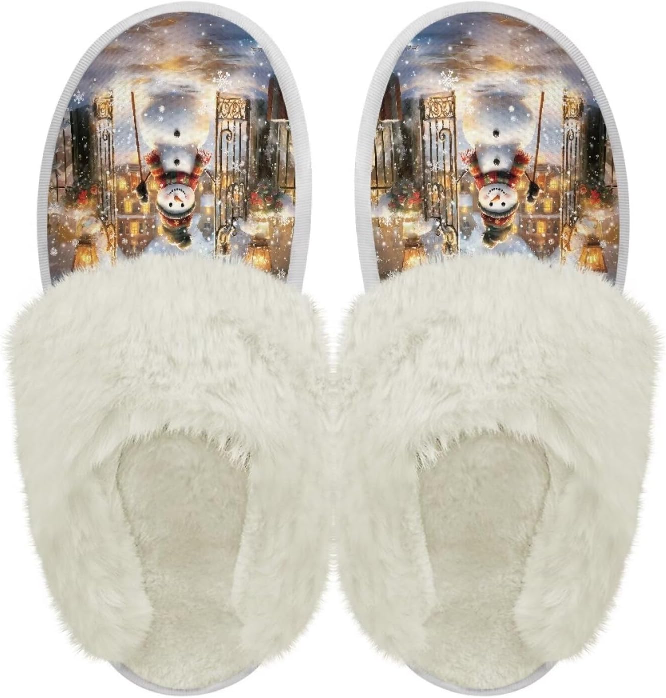 Хлопковые тапочки PJHEQOXE с пушистыми краями, домашние тапочки для дома и улицы, хлопковые тапочки унисекс, Snowman White
Хлопковые тапочки PJHEQOXE с пушистыми краями, домашние тапочки для дома и улицы, хлопковые тапочки унисекс, Snowman White