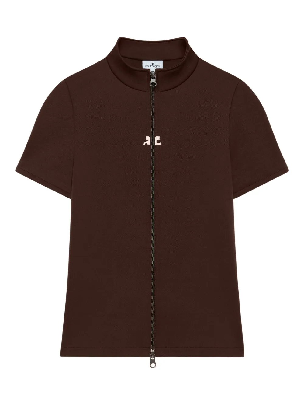 Футболка на молнии с воротником Courrèges, коричневый
Футболка на молнии с воротником Courrèges, коричневый