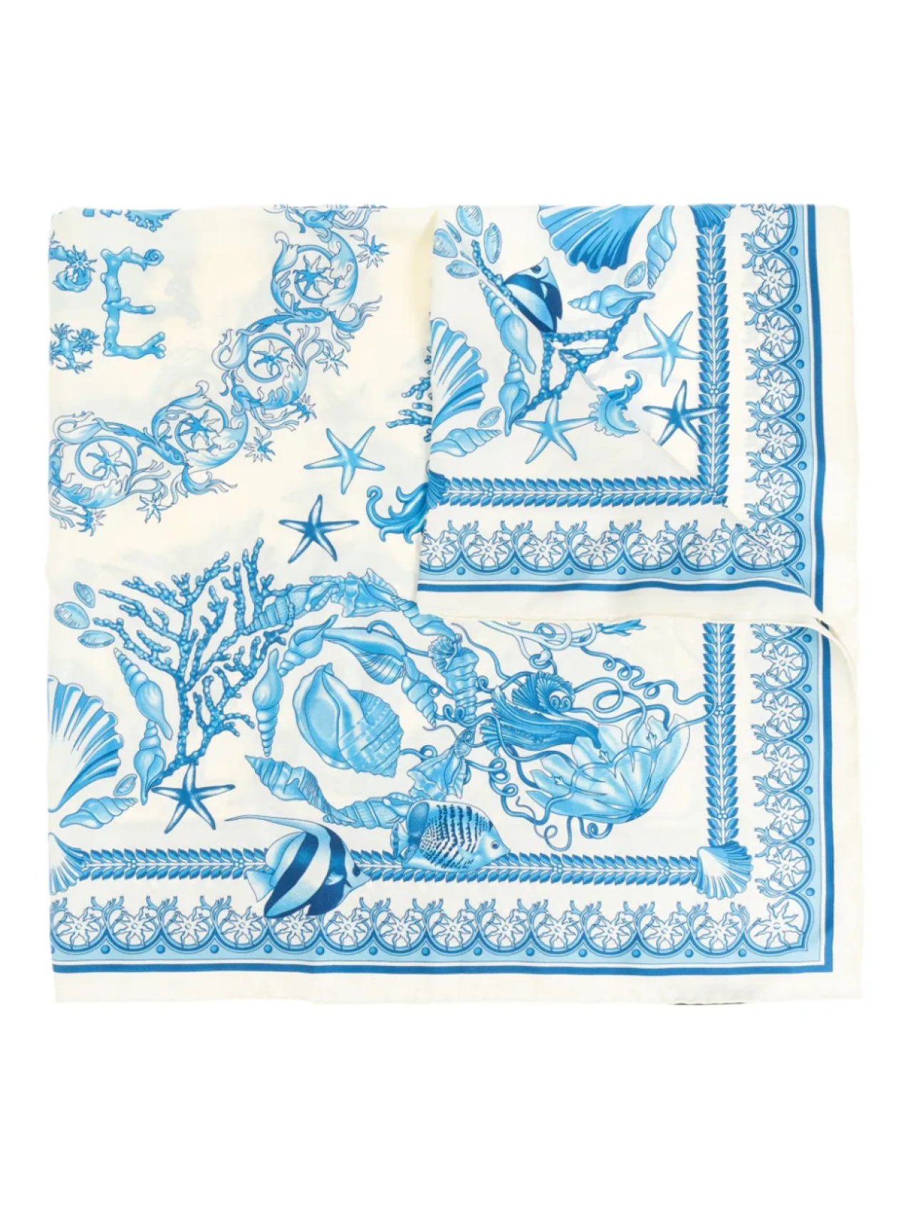 Шелковый шарф с принтом Versace, синий
Шелковый шарф с принтом Versace, синий