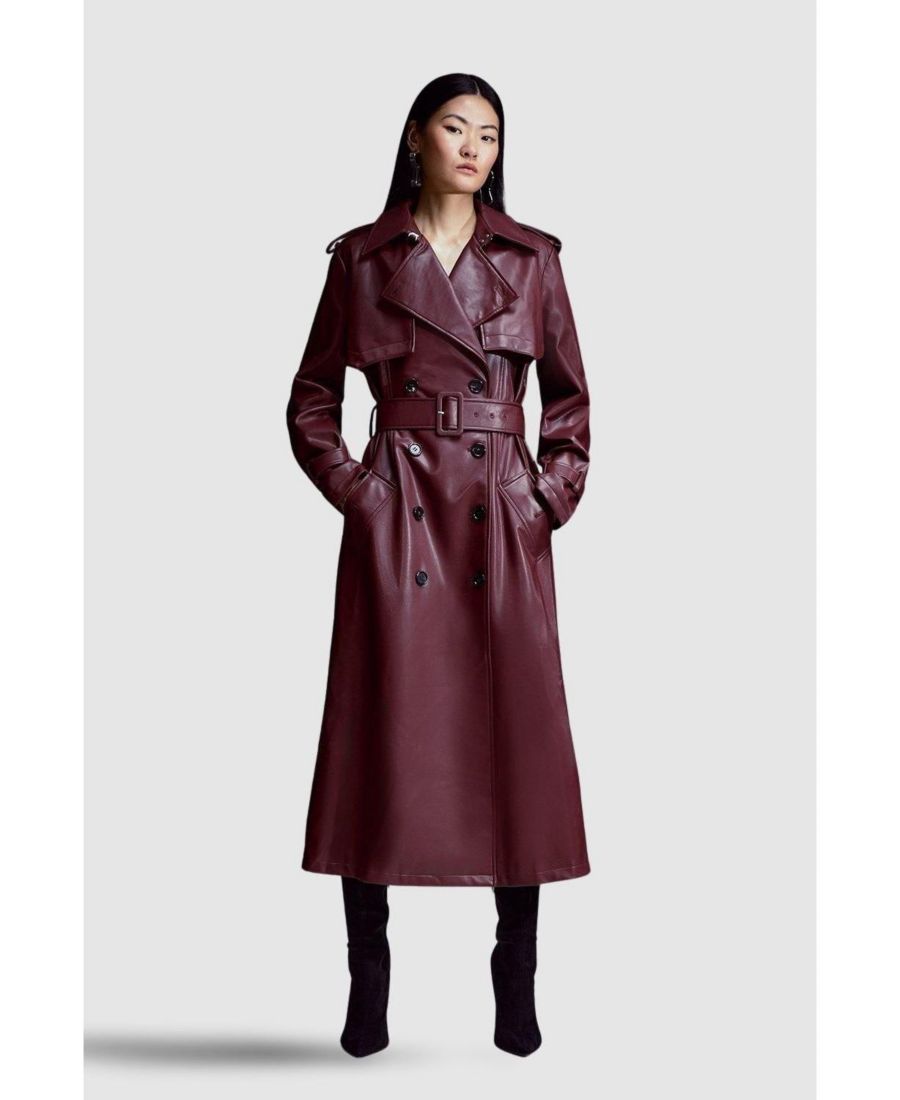 Женский приталенный тренч из искусственной кожи с поясом Karen Millen, Oxblood
Женский приталенный тренч из искусственной кожи с поясом Karen Millen, Oxblood