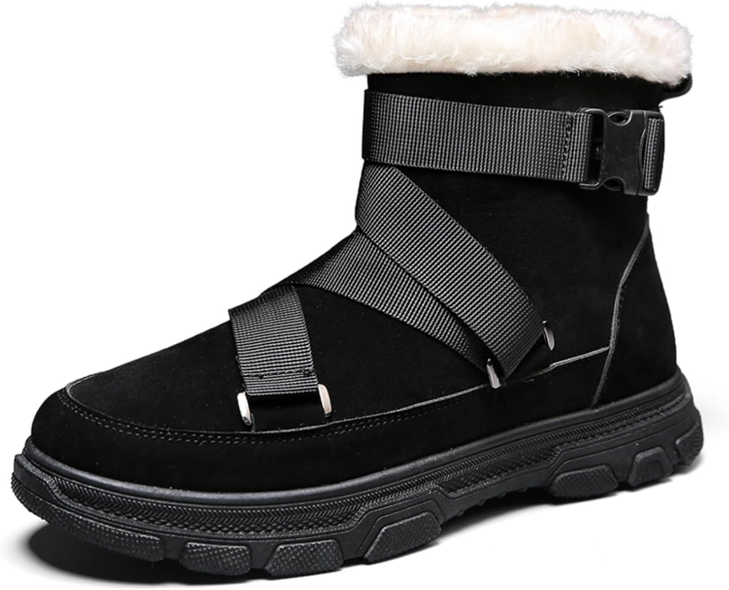 Мужские ботинки средней высоты с флисовой подкладкой: регулируемый ремешок через носок боковая молния Khwfjas, черный
Мужские ботинки средней высоты с флисовой подкладкой: регулируемый ремешок через носок боковая молния Khwfjas, черный