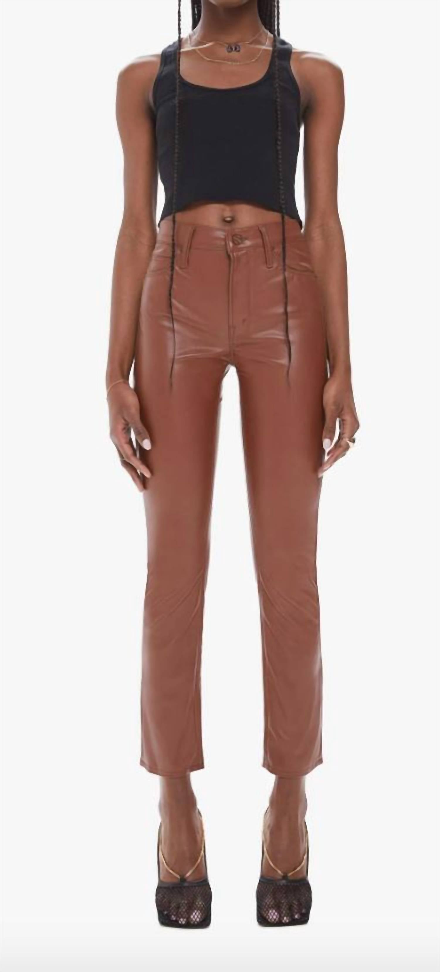 Брюки средней посадки Dazzler Ankle из веганской кожи цвета Friar Brown Mother
Брюки средней посадки Dazzler Ankle из веганской кожи цвета Friar Brown Mother