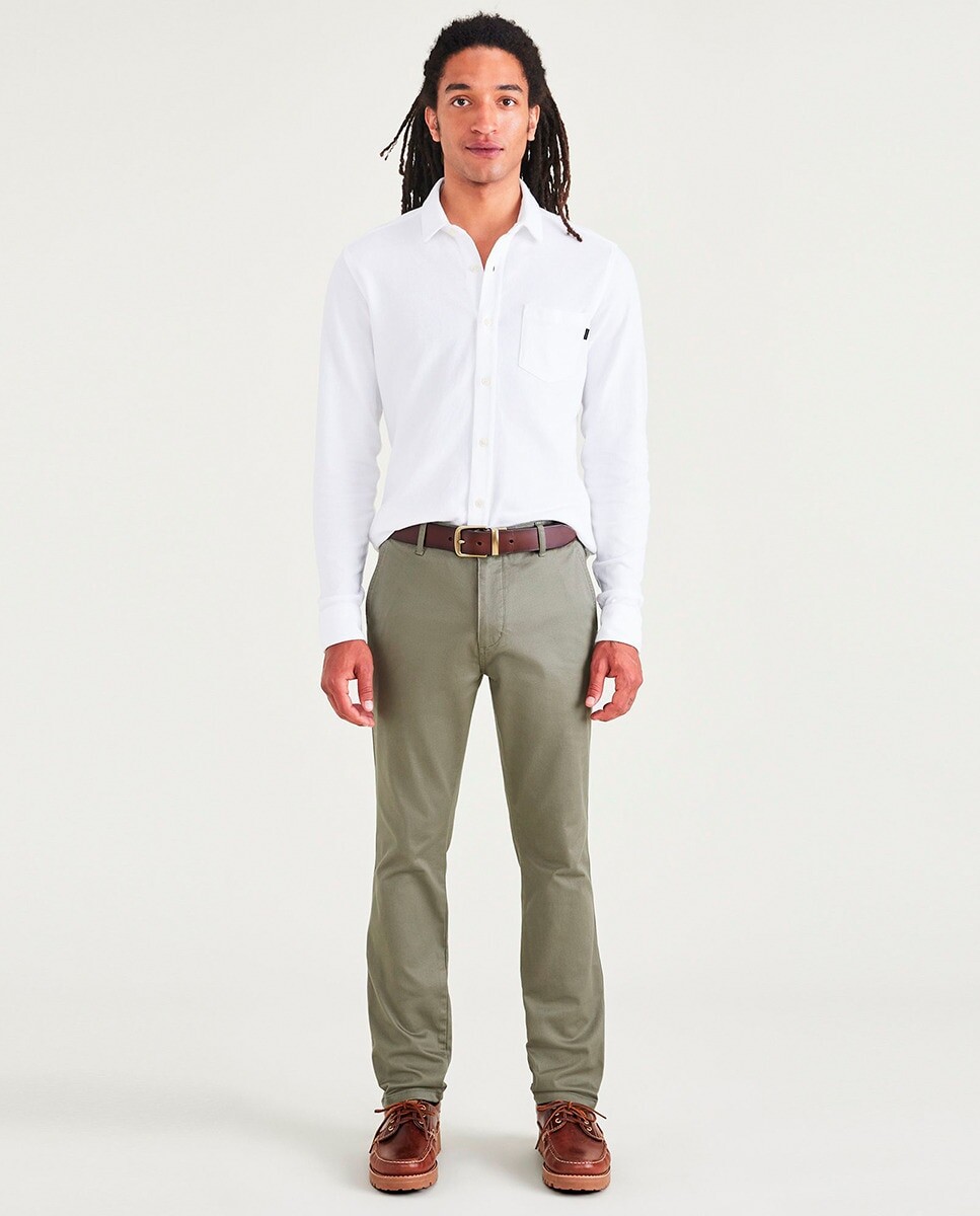 Мужские брюки-чиносы, зауженного кроя Dockers, зеленый 
Мужские брюки-чиносы, зауженного кроя Dockers, зеленый