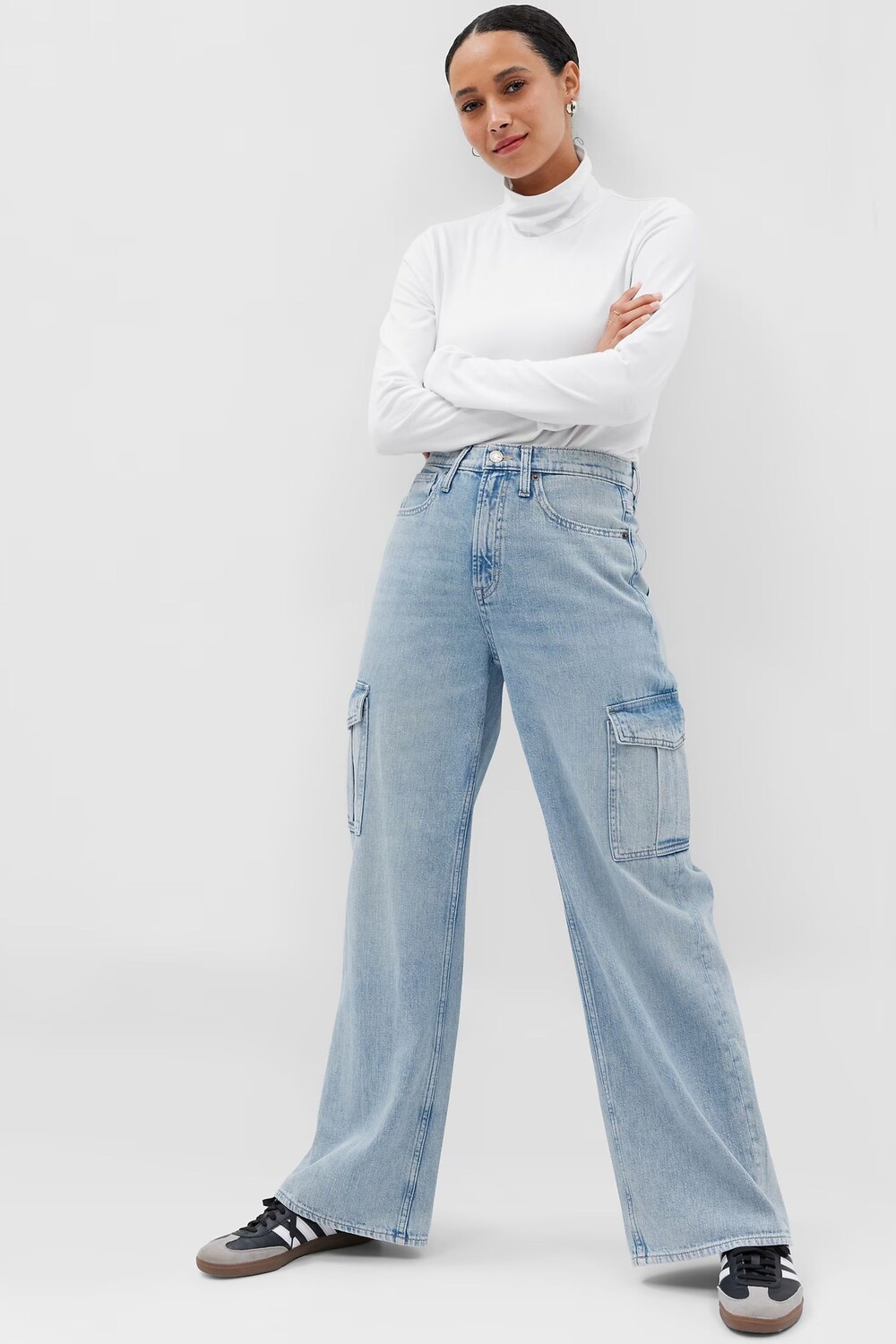 Широкие джинсы с высокой талией Gap, синий
Широкие джинсы с высокой талией Gap, синий