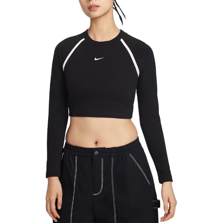 Nike Кроп-топ женский черный с круглым вырезом умеренной длины
Nike Кроп-топ женский черный с круглым вырезом умеренной длины