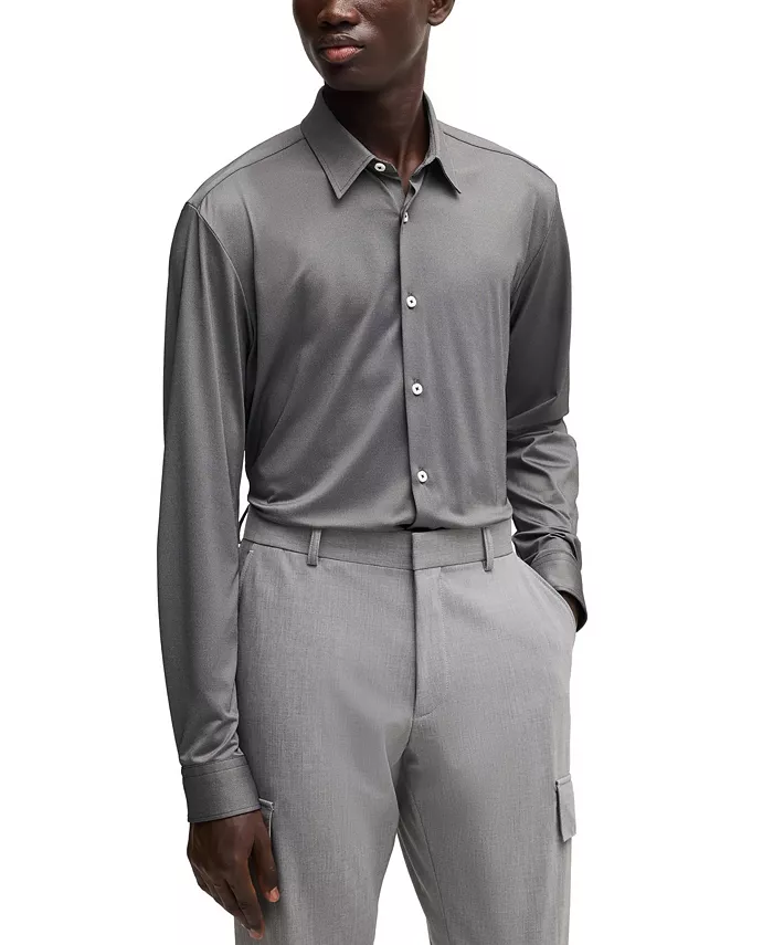 Мужская облегающая рубашка Performance-Stretch Hugo Boss, черный
Мужская облегающая рубашка Performance-Stretch Hugo Boss, черный