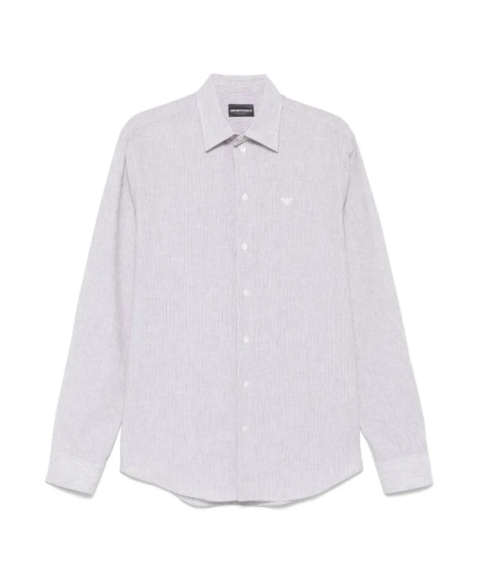 Полосатая повседневная рубашка Emporio Armani, серый
Полосатая повседневная рубашка Emporio Armani, серый