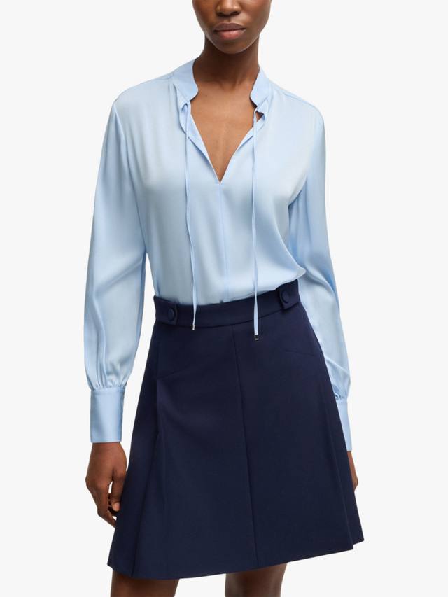 BOSS Barabi топ с шелковым богатым перекрестным бантом HUGO BOSS, Light Blue
BOSS Barabi топ с шелковым богатым перекрестным бантом HUGO BOSS, Light Blue