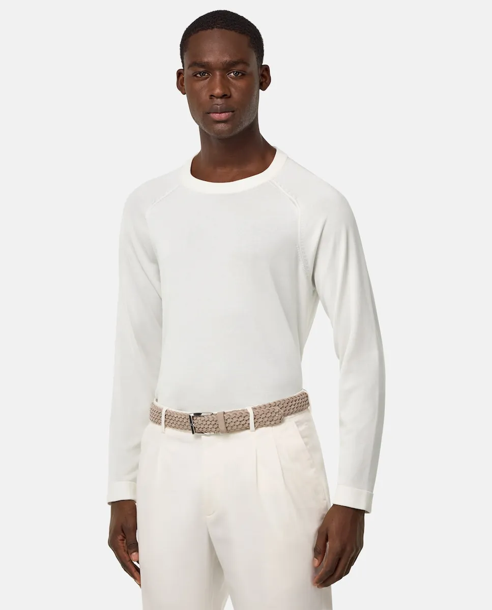 Мужской свитер из хлопка и шелка с круглым вырезом Boggi Milano, белый
Мужской свитер из хлопка и шелка с круглым вырезом Boggi Milano, белый