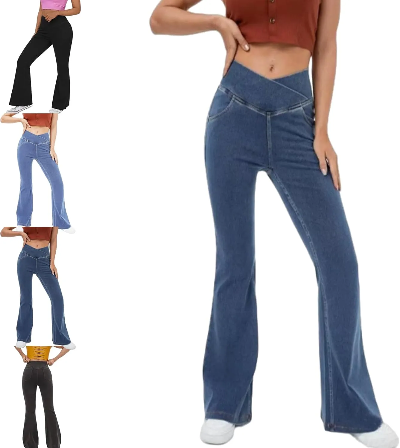 IBHOO эластичные джинсы с высокой посадкой и карманами
IBHOO эластичные джинсы с высокой посадкой и карманами