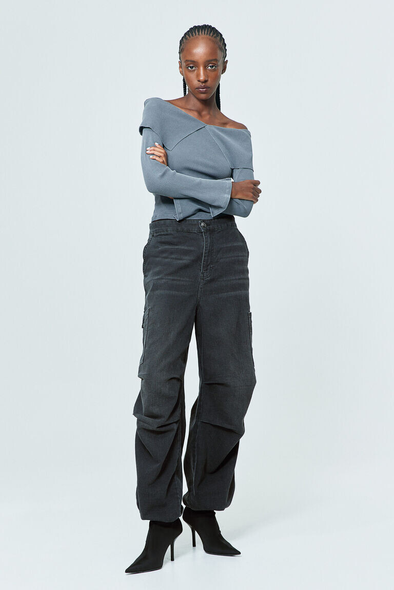 Джинсовые брюки-парашюты H&M, серый
Джинсовые брюки-парашюты H&M, серый