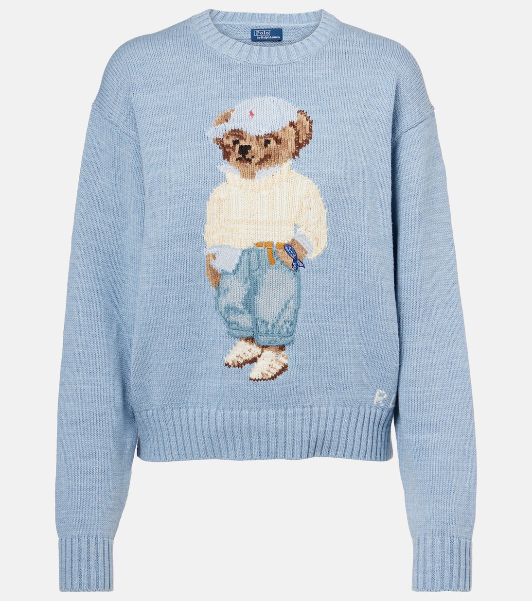 Свитер из хлопка с интарсией Polo Bear Polo Ralph Lauren, Chambray 
Свитер из хлопка с интарсией Polo Bear Polo Ralph Lauren, Chambray