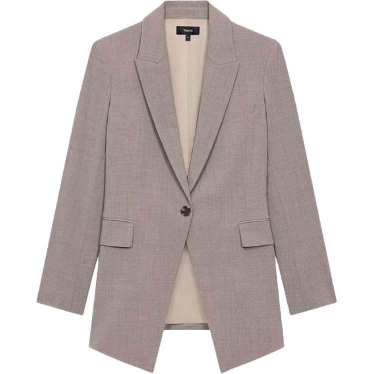 Однобортный приталенный блейзер THEORY, серо-коричневый
Однобортный приталенный блейзер THEORY, серо-коричневый
