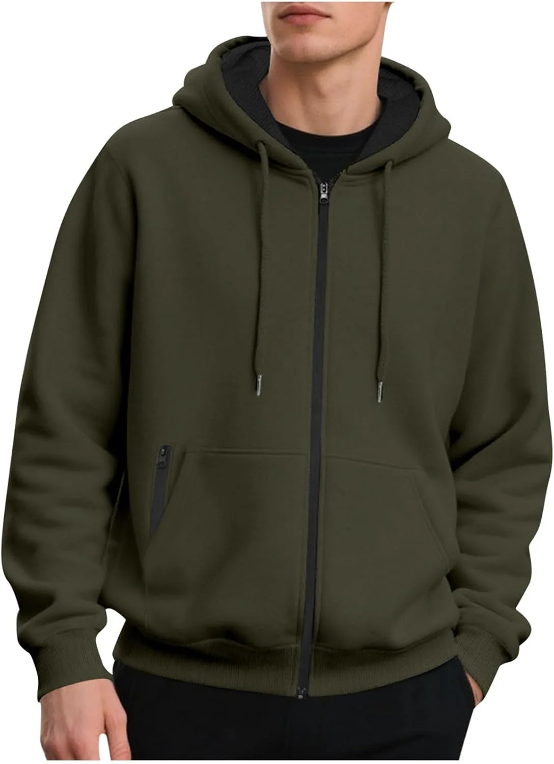 Мужская толстовка с капюшоном на молнии, флисовая, с карманами
Мужская толстовка с капюшоном на молнии, флисовая, с карманами