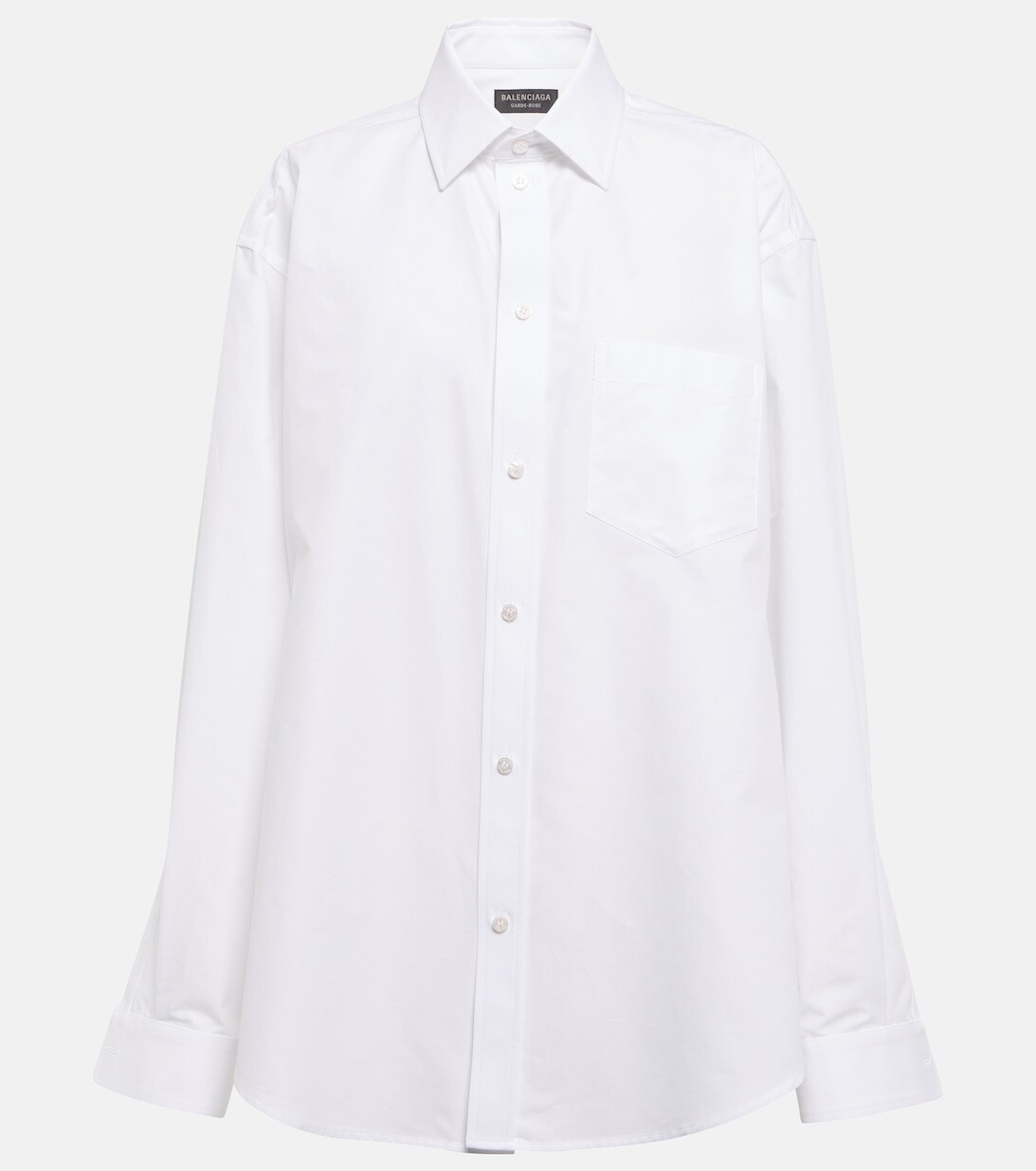 Хлопковая рубашка BALENCIAGA, белый 
Хлопковая рубашка BALENCIAGA, белый