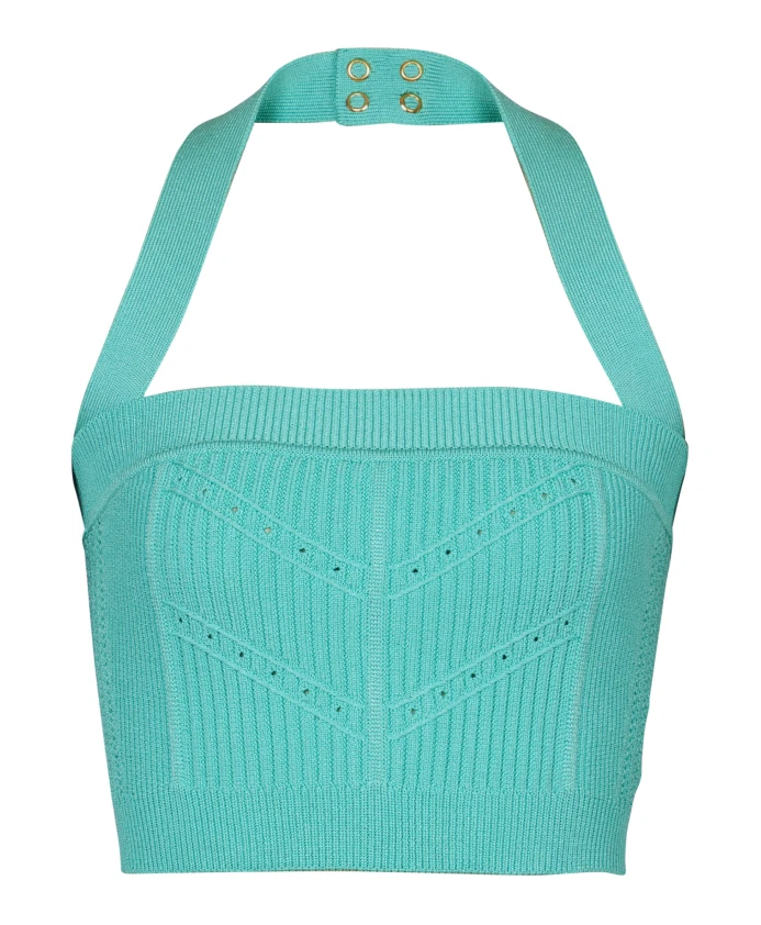 Вязаный топ с бретельками Balmain, синий
Вязаный топ с бретельками Balmain, синий