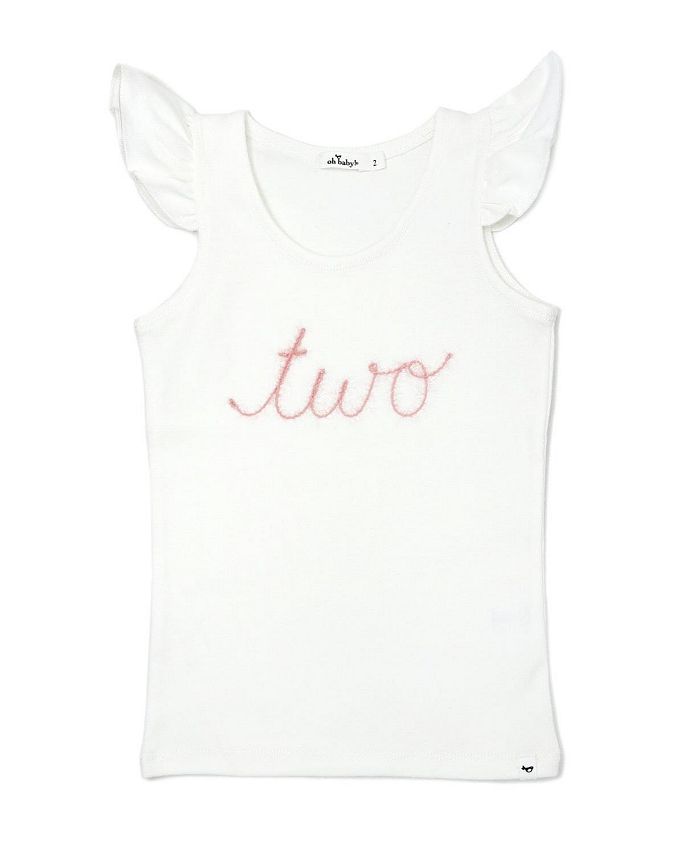 Детская майка с воланами на рукавах "two" розовая с блестками и вышивкой - для девочек oh baby!, слоновая кость/кремовый
Детская майка с воланами на рукавах "two" розовая с блестками и вышивкой - для девочек oh baby!, слоновая кость/кремовый
