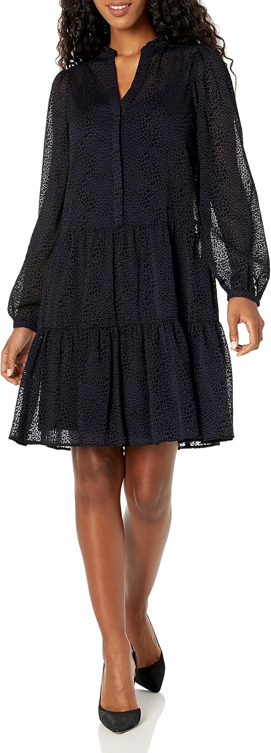 Женское платье-футляр Tommy Hilfiger из шифона с длинными рукавами и V-образным вырезом, Sky Captain/Black
Женское платье-футляр Tommy Hilfiger из шифона с длинными рукавами и V-образным вырезом, Sky Captain/Black